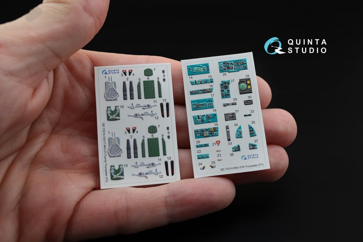Quinta Studio QD72014 MiG-31B 3D-Printed &amp;amp; coloured Interior on decal paper (for Trumpeter kit) 1/72 – immagine 4