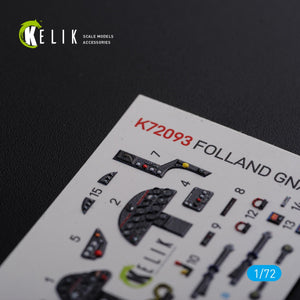 KELIK K72093 Folland Gnat T.1 interior 3D decals for Airfix kit 1/72 – immagine 4