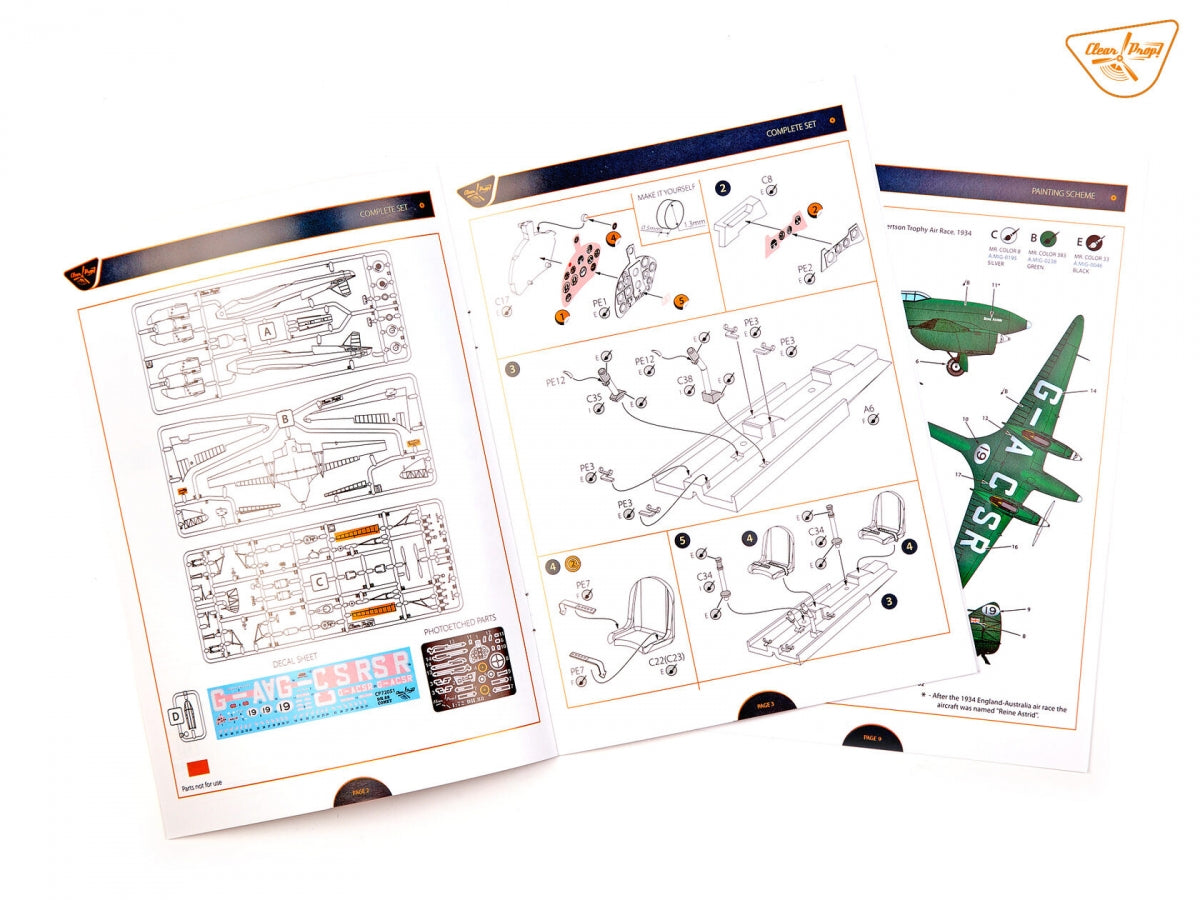 Clear Prop! CP72051 DH.88 COMET DH.88 Comet MacRobertson Trophy Air Race ADVANCED KIT 1/72 – immagine 22
