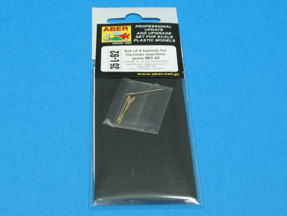 Aber 35L-092 Jeu de 4 canons pour mitrailleuses allemandes MG42 sans chemise (1/35) – image 3