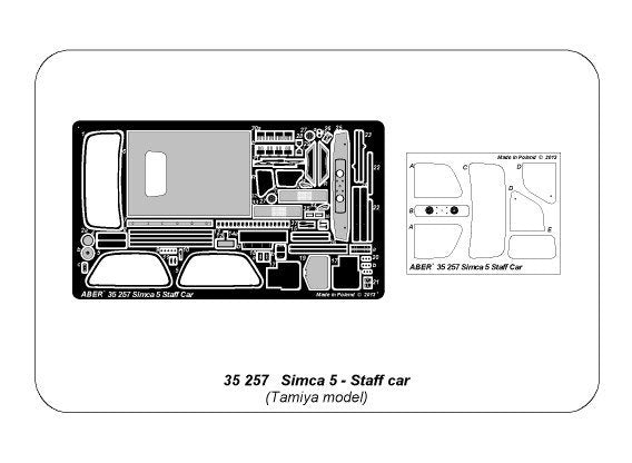 Aber 35257 Simca 5 Staff Car 1/35 – immagine 8