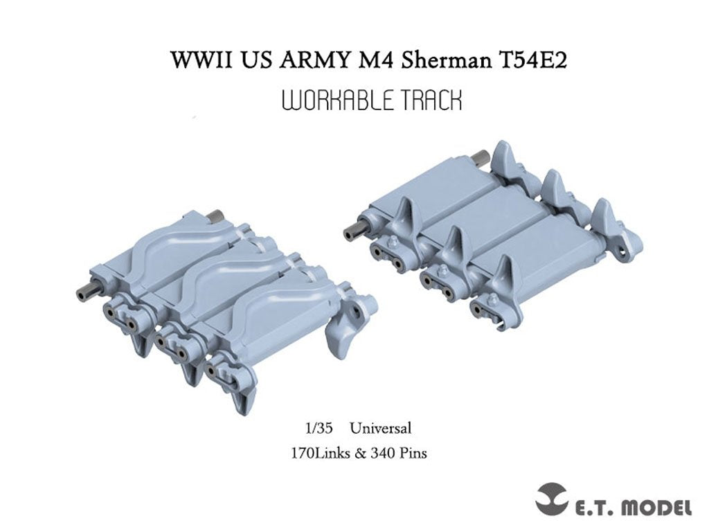 ET Model P35-087 WWII US ARMY M4 Sherman T54E2 Workable Track (3D Printed) 1/35