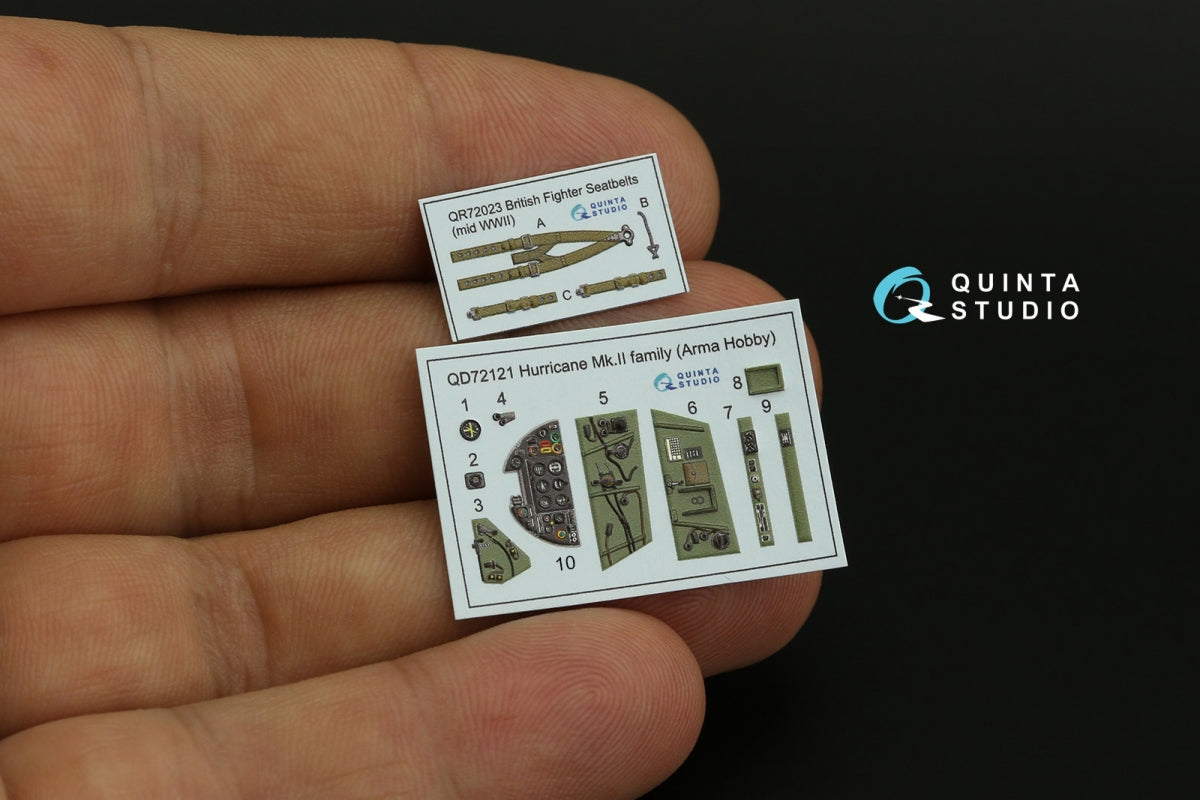 Intérieur coloré imprimé en 3D sur papier décalcomanie pour la famille Hurricane Mk.II (Quinta Studio QD72121) (Arma Hobby) à l&amp;#39;échelle 1/72 – image 10