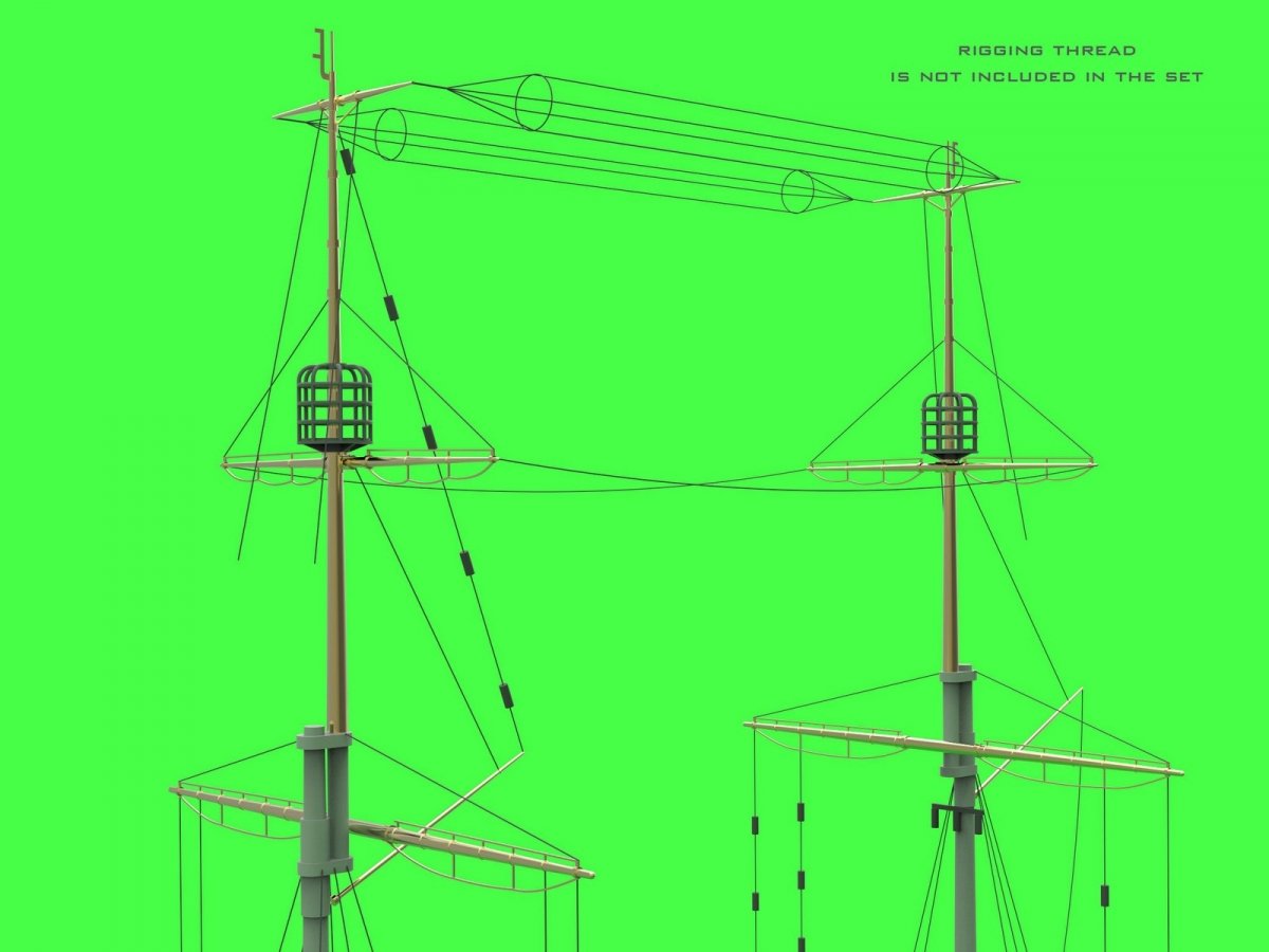 Master SM-350-117 SMS Viribus Unitis - masts, yards and other turned and resin parts set (for Trumpeter kit) 1/350 – imagen 2