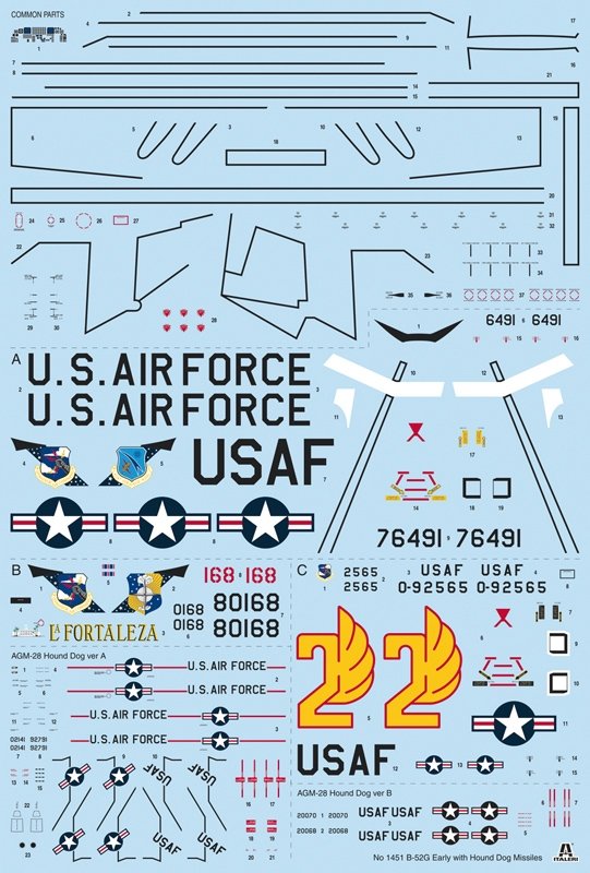 Italeri 1451 B-52G Stratofortress Early version with Hound Dog Missiles 1/72 – zdjęcie 14