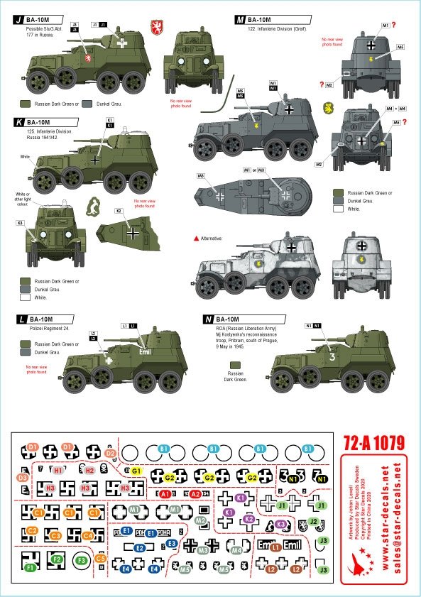 Star Decals 72-A1079 BA-10M and BA-20M. 1/72 – Bild 2
