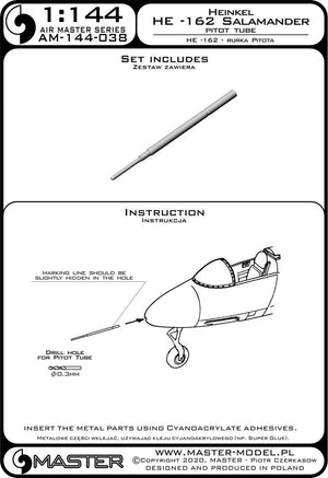 Master AM-144-038 He-162 Salamander - Pitot Tube 1/144 – image 3