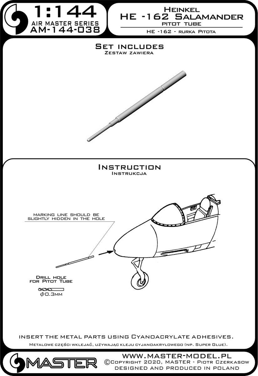 Master AM-144-038 He-162 Salamander - Pitot Tube 1/144 – image 3