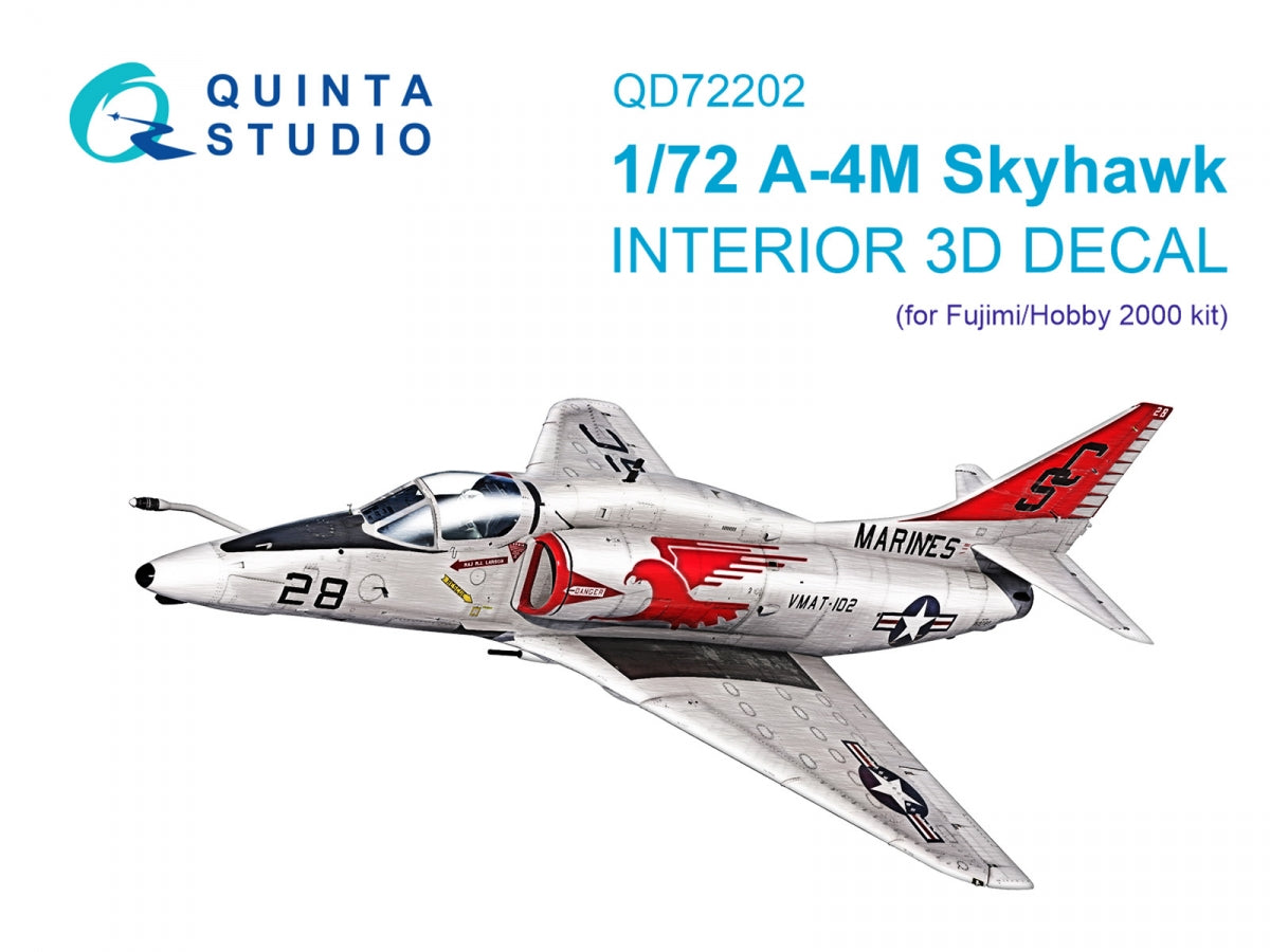 Quinta Studio QD72202 A-4M 3D-Printed &amp;amp; coloured Interior on decal paper (Fujimi/Hobby 2000) 1/72