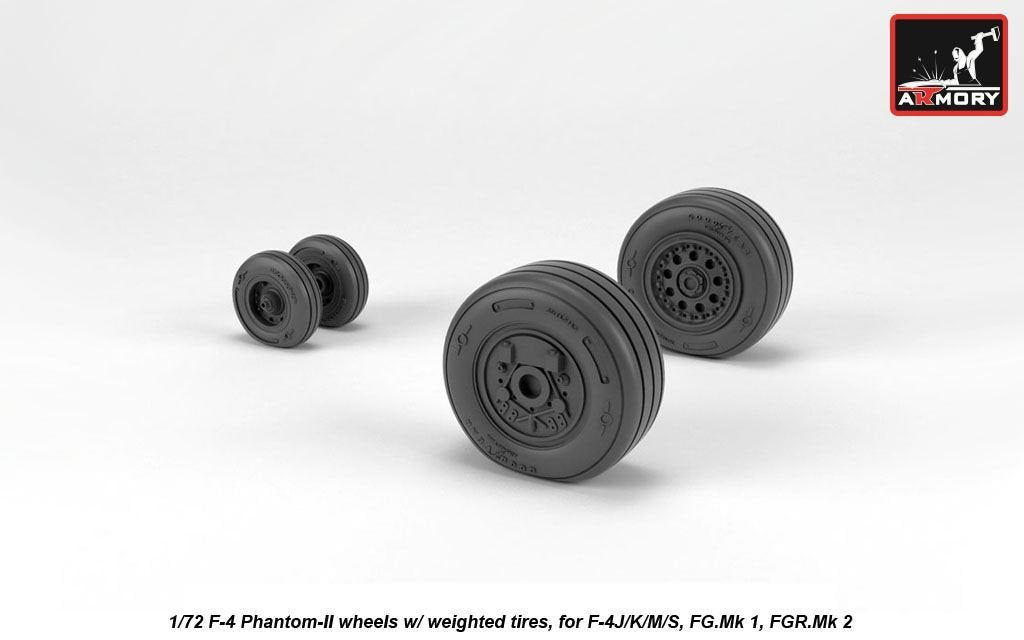 Armory Models AW72330 F-4 Phantom-II wheels w/ weighted tires, late 1/72 – Bild 2