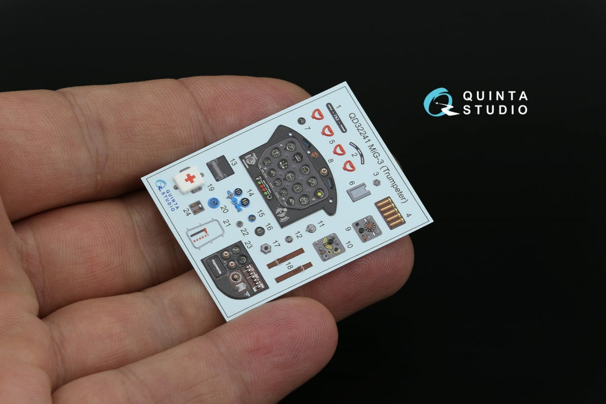 Quinta Studio QD+32241 MiG-3 3D-Printed &amp;amp; coloured Interior on decal paper (Trumpeter) (with 3D-printed resin parts) 1/32 – Bild 6
