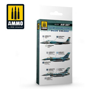 AMMO of Mig Jimenez 7235 USAF AGGRESSORS BLUE COLORS SET 6x17ml – immagine 2