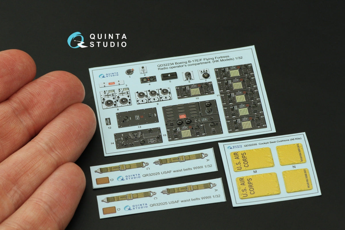 Quinta Studio QD32234 Boeing B-17E/F Radio operator&amp;#39;s compartment. 3D-Printed coloured Interior on decal paper (HK models) 1/32 – Bild 3