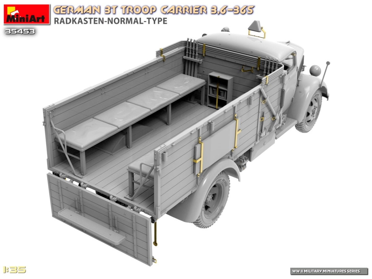 Miniart 35453 Transport de troupes allemand de 3 tonnes 3.6-36S Radkasten-Normal-Type 1/35 – image 17