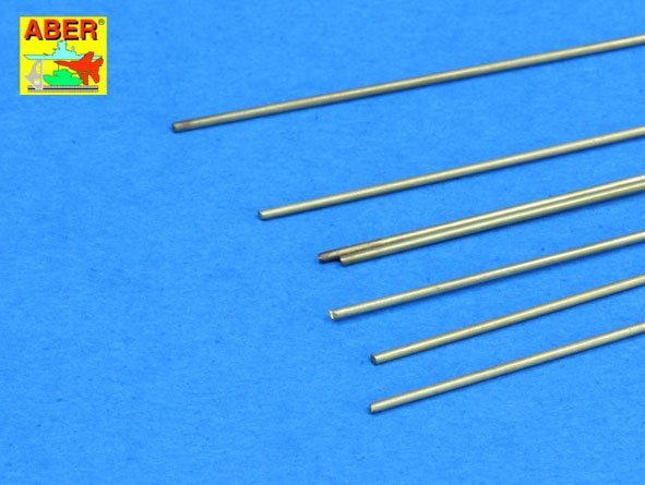 Aber BR07 Brass round rods fi 0.7mm length 250mm x 7 pcs.