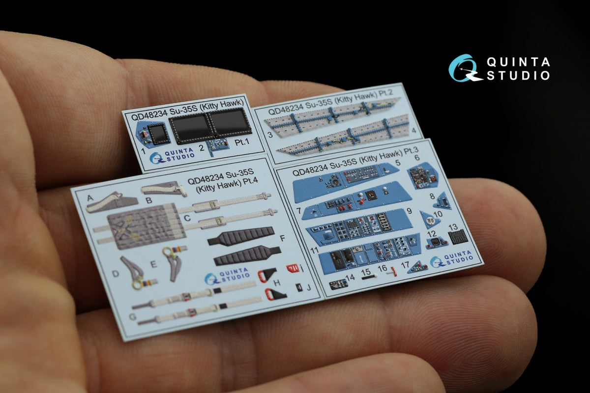 Quinta Studio QD48234 Su-35S 3D-Printed &amp;amp; coloured Interior on decal paper (KittyHawk) 1/48 – zdjęcie 8
