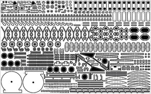 Pontos 22002F1 USS BB-63 Missouri 1945 Detail Up Set (Without wooden deck) 1/200 – zdjęcie 7