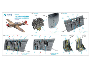 Quinta Studio QD48587 P-40E Warhawk 3D-Printed &amp;amp; coloured Interior on decal paper (Eduard) 1/48 – zdjęcie 15