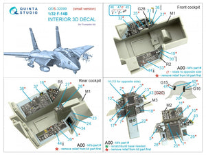 Quinta Studio QDS-32099 F-14B 3D-Printed &amp;amp; coloured Interior on decal paper (Trumpeter) (Small version) 1/32 – zdjęcie 7