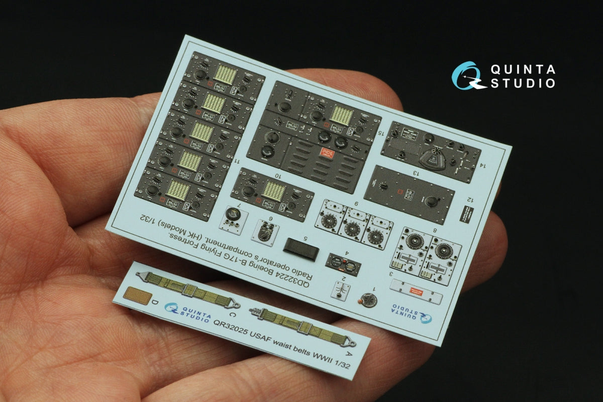 Quinta Studio QD32224 Boeing B-17G Radio operator&amp;#39;s compartment. 3D-Printed coloured Interior on decal paper (HK models) 1/32 – Bild 3