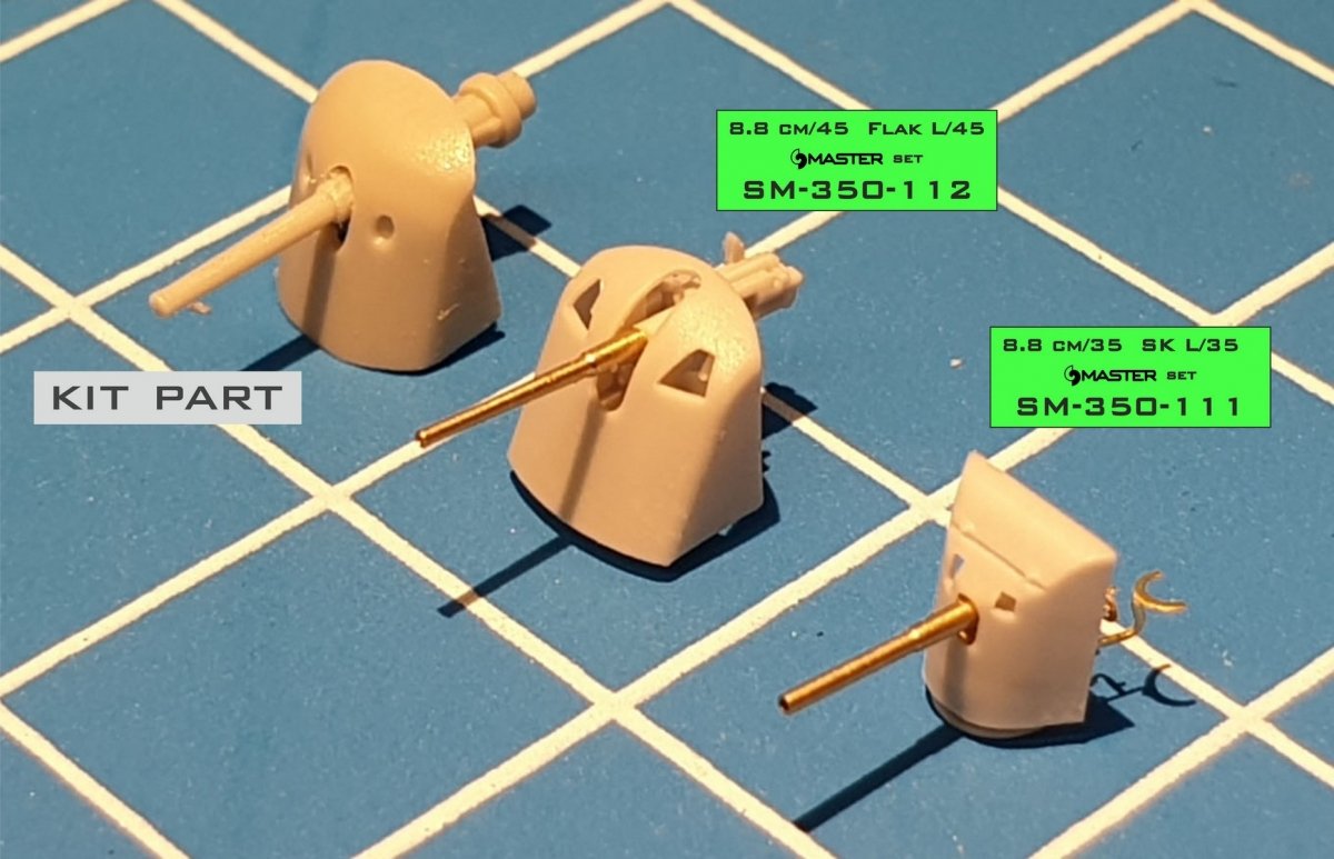 Master SM-350-112 Niemieckie działo 8,8cm/45 (3.46in) Flak L/45 1/350 – zdjęcie 6
