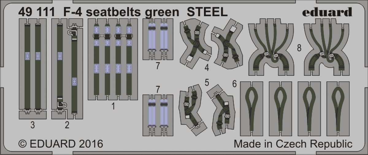 Eduard 49111 F-4 seatbelts green STEEL 1/48