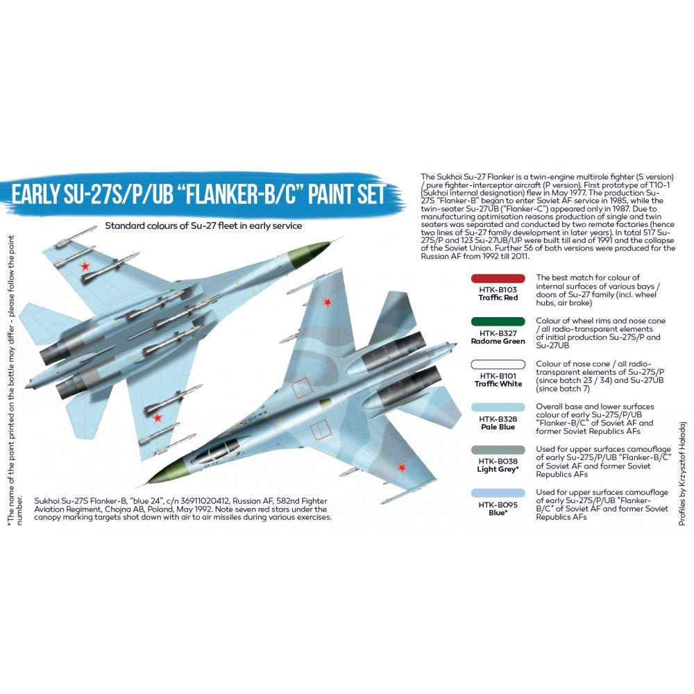 Hataka HTK-BS104 Early Su-27S/P/UB &amp;quot;Flanker-B/C&amp;quot; paint set (6x17ml) – immagine 2