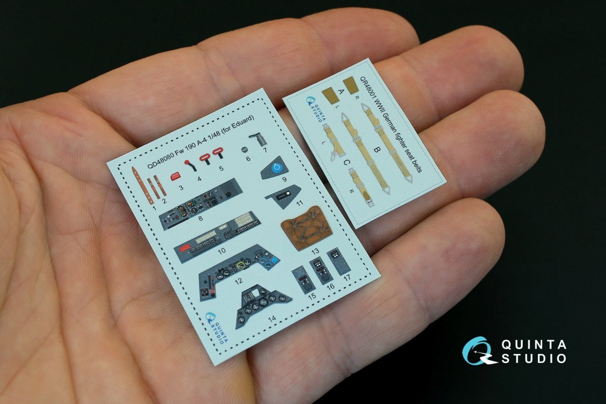 Quinta Studio QD48080 FW 190A-4 3D-Printed &amp;amp; coloured Interior on decal paper (for Eduard kit) 1/48 – Bild 11