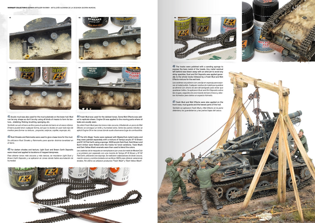 AK Interactive AK4907 WORN ART COLLECTION ISSUE 05 – GERMAN ARTILLERY - Bilingual English/Spanish – immagine 10