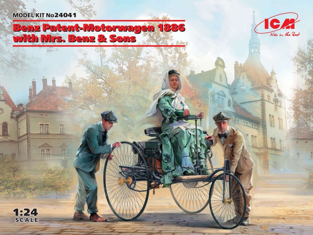 ICM 24041 Benz Patent-Motorwagen 1886 avec Mme Benz &amp; Fils 1/24