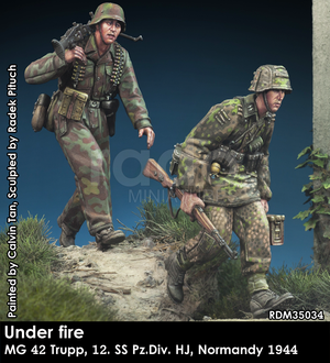 RADO Miniatures RDM35034 Under fire. W-SS MG 42 team, 12. SS-Pz.Div. HJ, Normandy 1944 1/35 – Bild 2