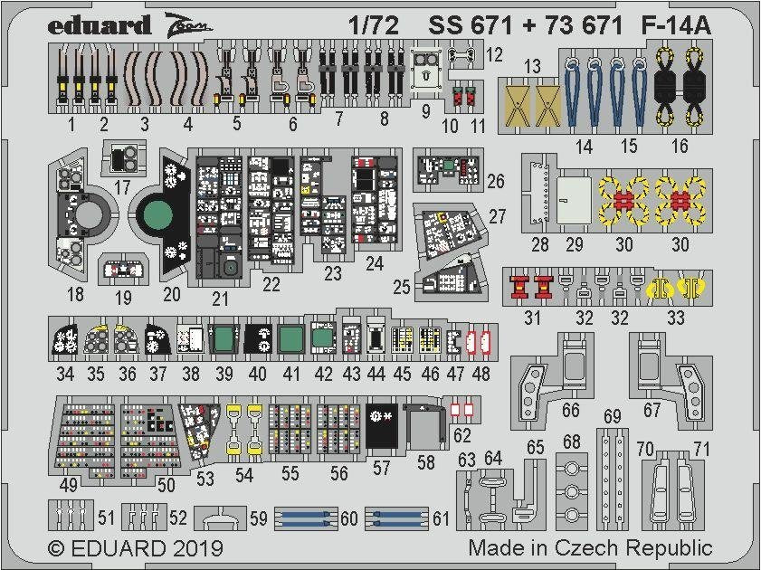 Eduard 73671 F-14A interior 1/72 HOBBY BOSS – Bild 2