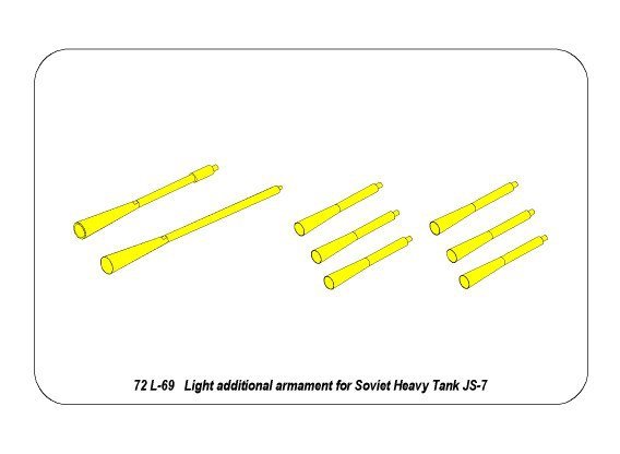 Aber 72L-69 Light additional armament for Soviet tank JS-7 1/72 – image 8