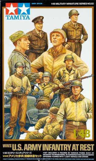 Tamiya 32552 WWII US Infantry at rest with Jeep 1/48