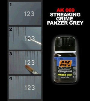 AK Interactive AK069 Streaking Grime For Panzer Grey 35ml – Bild 2