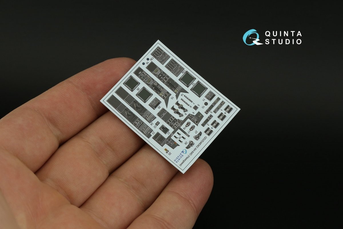 Quinta Studio QDS-48362 AH-64D 3D-Printed &amp;amp; coloured Interior on decal paper (Hasegawa) (Small version) 1/48 – Bild 5