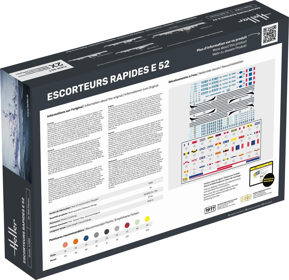 Heller 57094 Escorteurs Rapides E 52 Starter Kit 1/400 – imagen 4