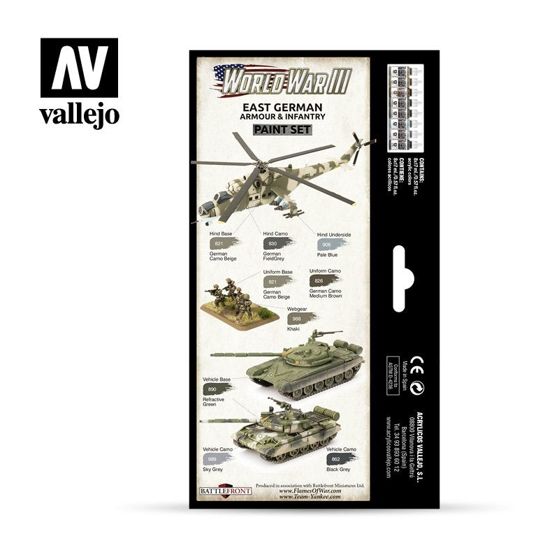 Vallejo 70224 Troisième Guerre mondiale Blindés et infanterie est-allemands 8x17ml – image 2