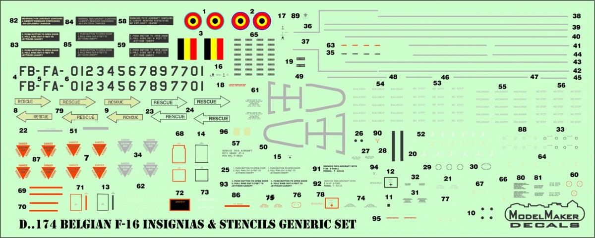 ModelMaker Decals D48178 Belgian F-16 75TH Anniversary 1/48 – Bild 4