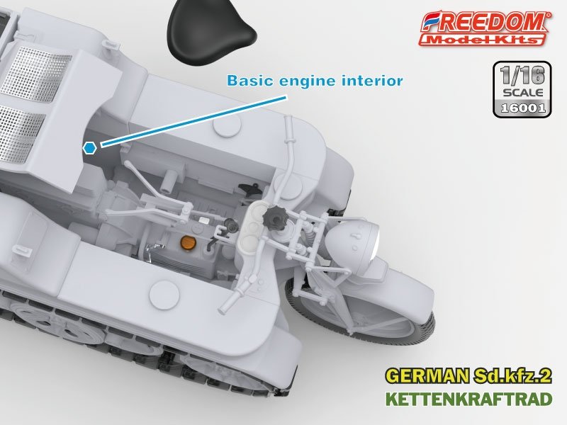 Freedom 16001 Sd.Kfz. 2 Kettenkraftrad Typ HK 101 1/16 – immagine 5