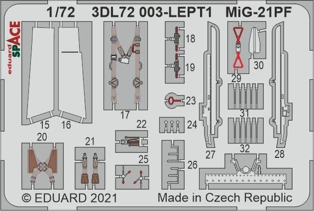 Eduard 3DL72003 MiG-21PF SPACE 1/72 – zdjęcie 2