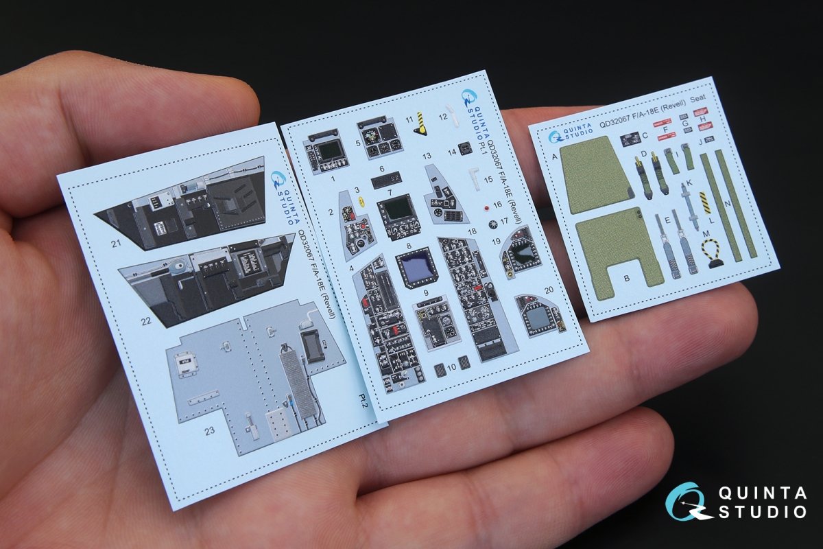 Quinta Studio QD32067 F/A-18E 3D-Printed &amp;amp; coloured Interior on decal paper (for Revell kit) 1/32 – Bild 2
