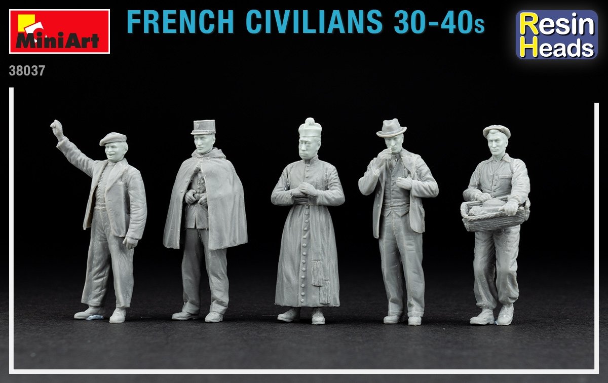 Miniart 38037 French Civilians 30-40s. (resin heads) 1/35 – Bild 3