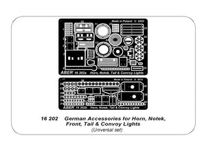 Aber 16202 German Accessories for Horn, Notek, Front, Tail Convoy Lights 1/16 – zdjęcie 3