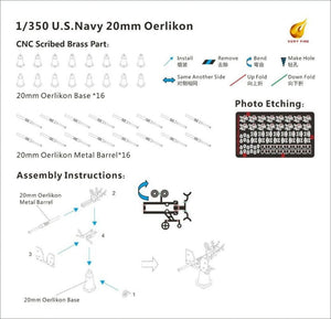 Very Fire USS07 U.S.Navy 20mm Oerlikon (16 sets) 1/350 – Bild 2