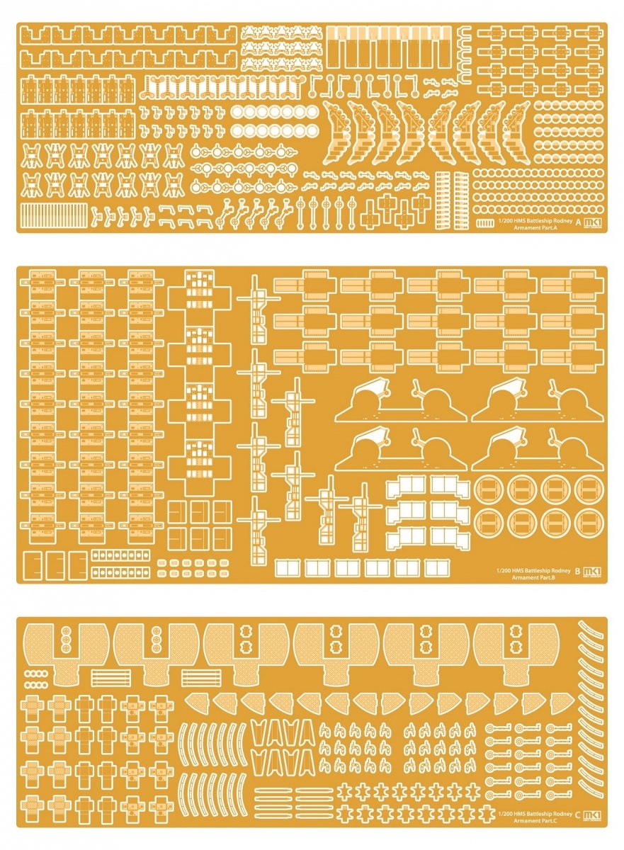 MK1 Design MS-20013 HMS RODNEY ARMAMENT SET 1/200 – imagen 8