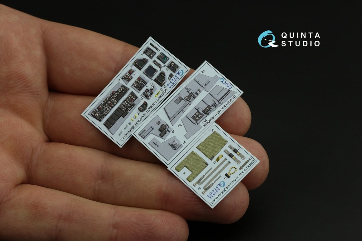 Quinta Studio QD48277 F/A-18А 3D-Printed &amp;amp; coloured Interior on decal paper (HobbyBoss) 1/48 – immagine 4