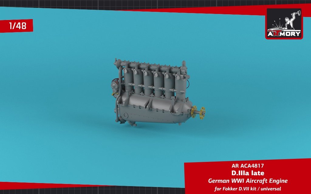 Armory Models ACA4817 German WWI Aircraft Engine mod. D.IIIa 1/48 – immagine 2
