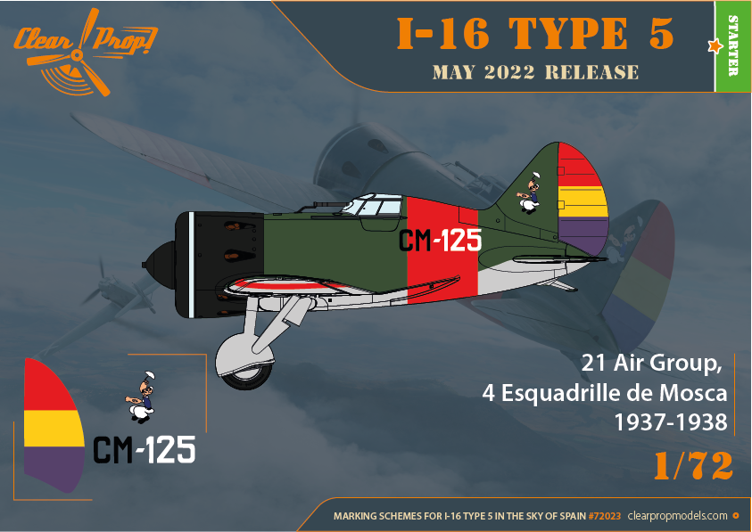 Clear Prop! CP72023 I-16 Type 5 In the sky of Spain STARTER KIT 1/72 – Bild 11