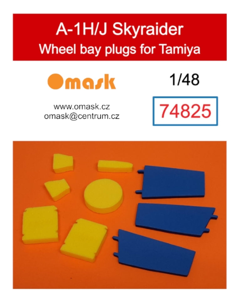 Bouchons de puits de train d'atterrissage Omask 74825 A-1H/J Skyraider (pour Tamiya 61058, 61073) 1/48